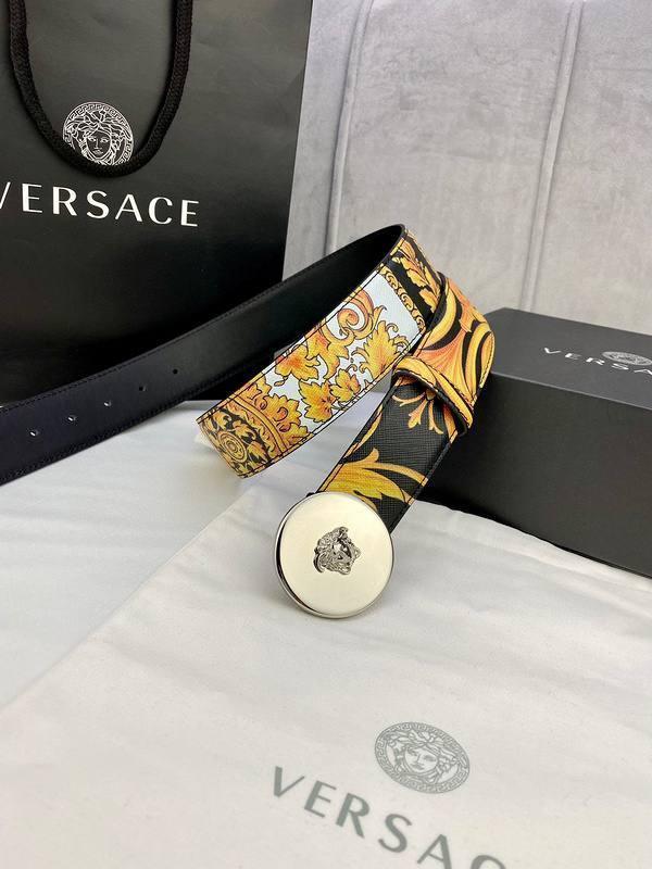 Versace MEDUSA BIGGIE ENAMEL LEATHER BELT - Banlieue91