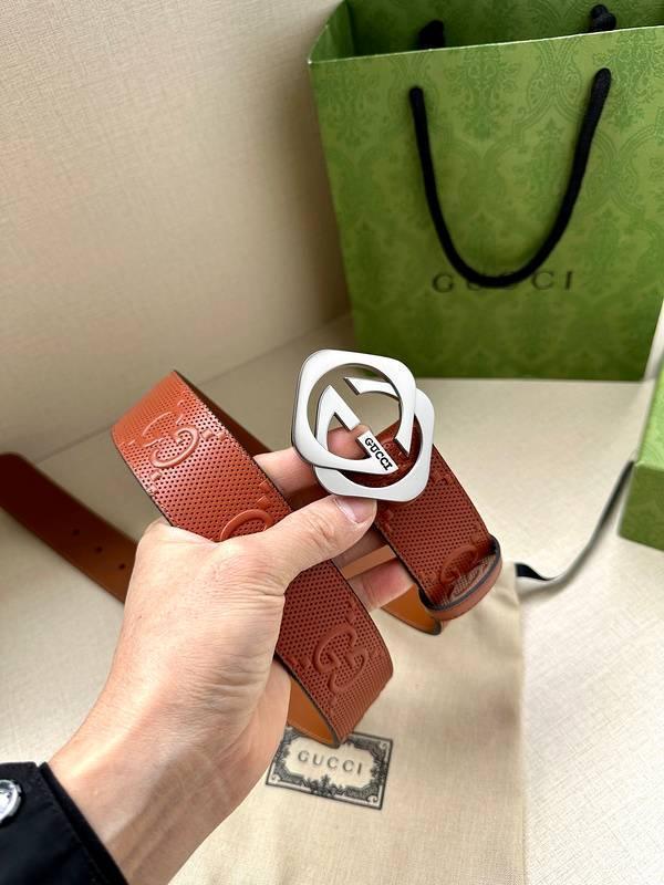GUCCI Embellished coated-canvas and leather belt 'Red' - Banlieue91