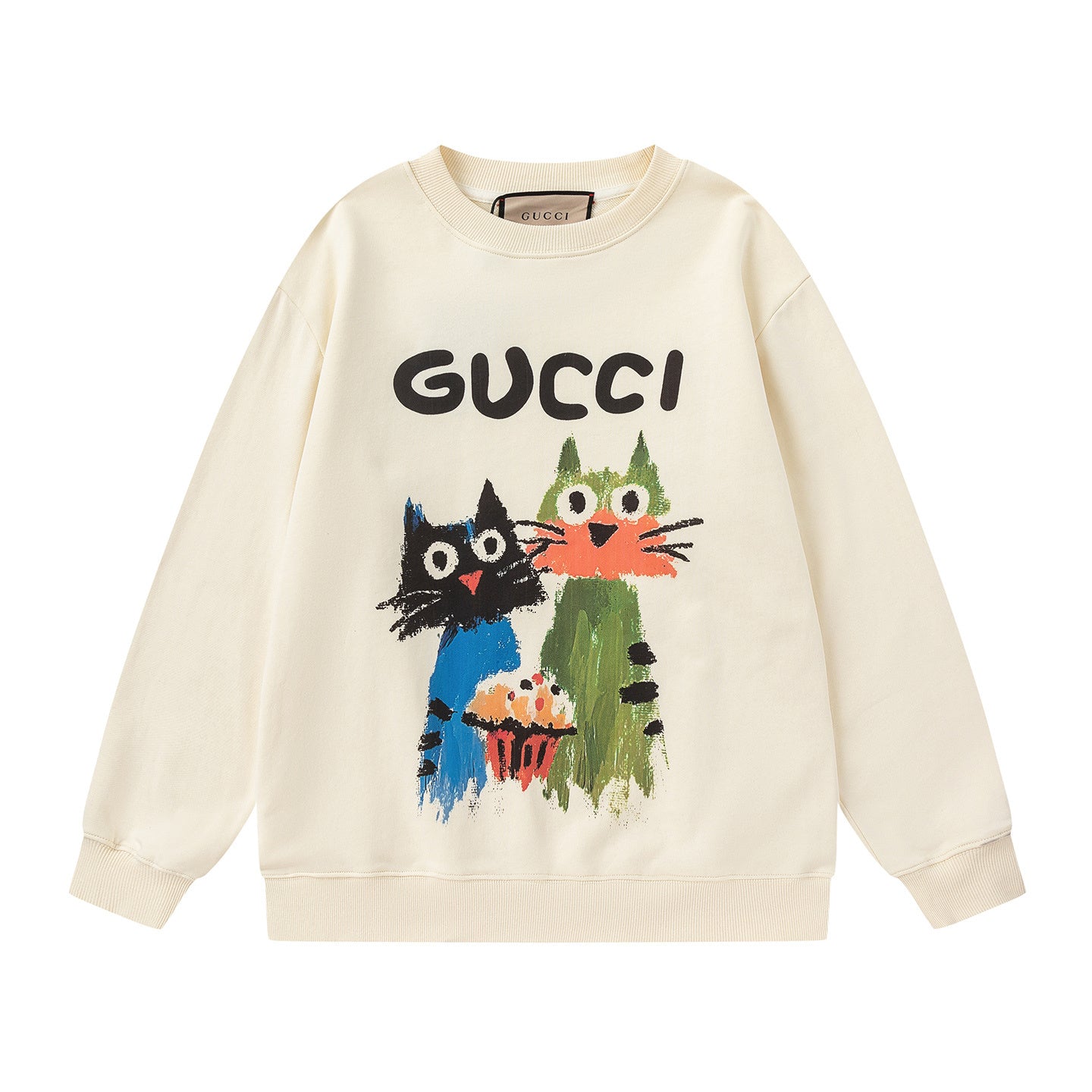GUCCI Beige Cotton Jersey Sweatshirt New & Authentic