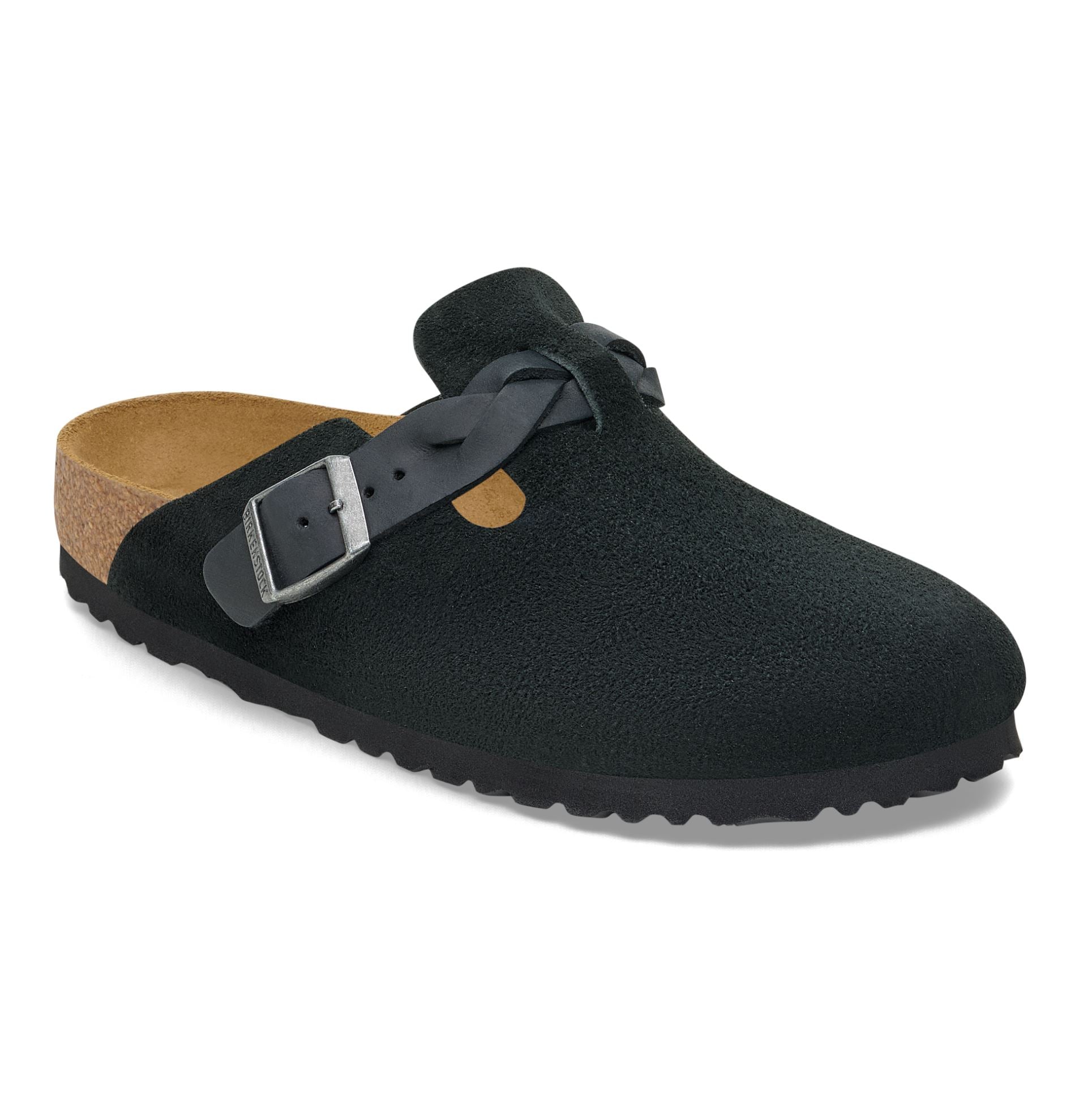 Birkenstock Womens Boston Braided Suede Leather Clogs - Banlieue91 -