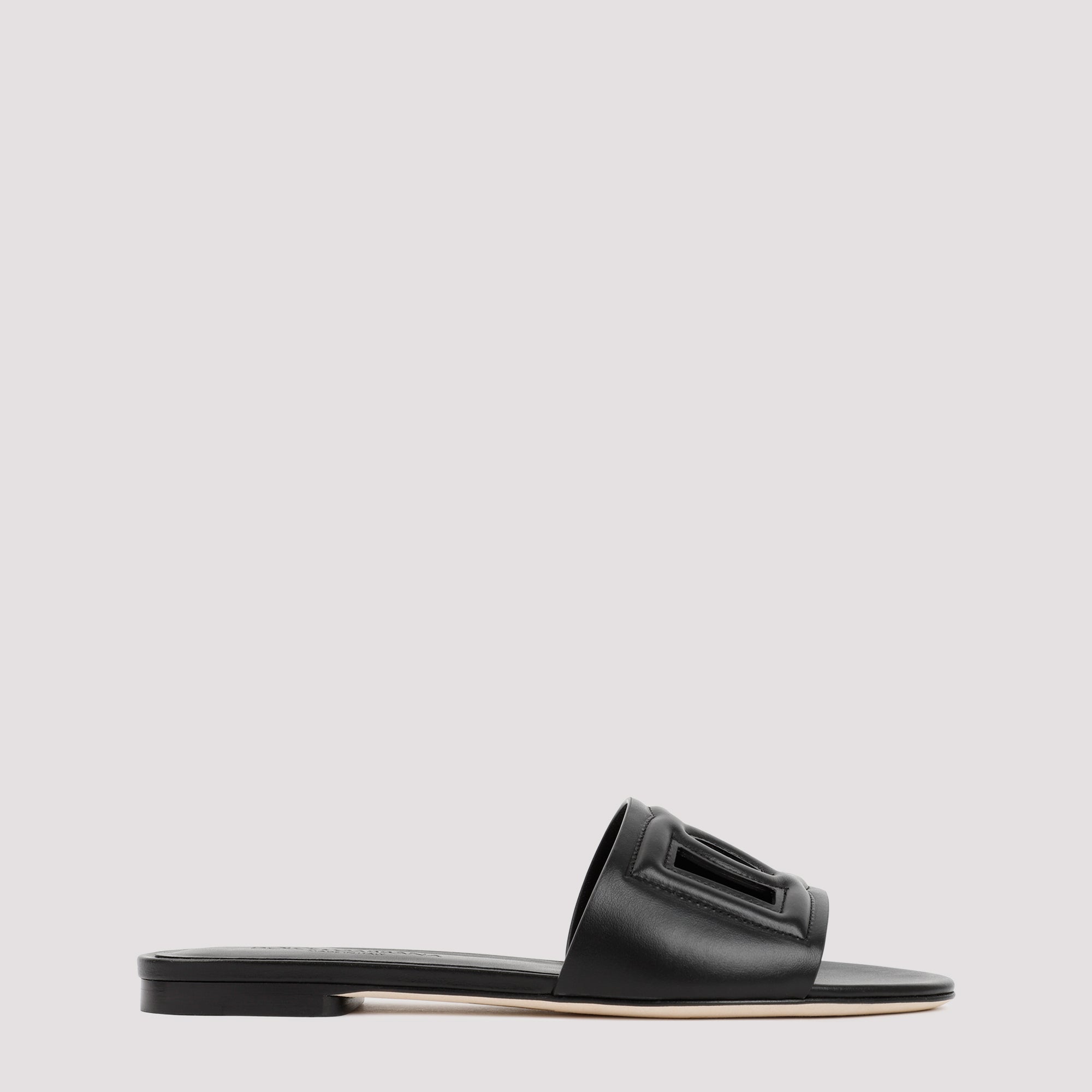 DOLCE & GABBANA Men's Leather Flat Slide Sandals - Banlieue91 -