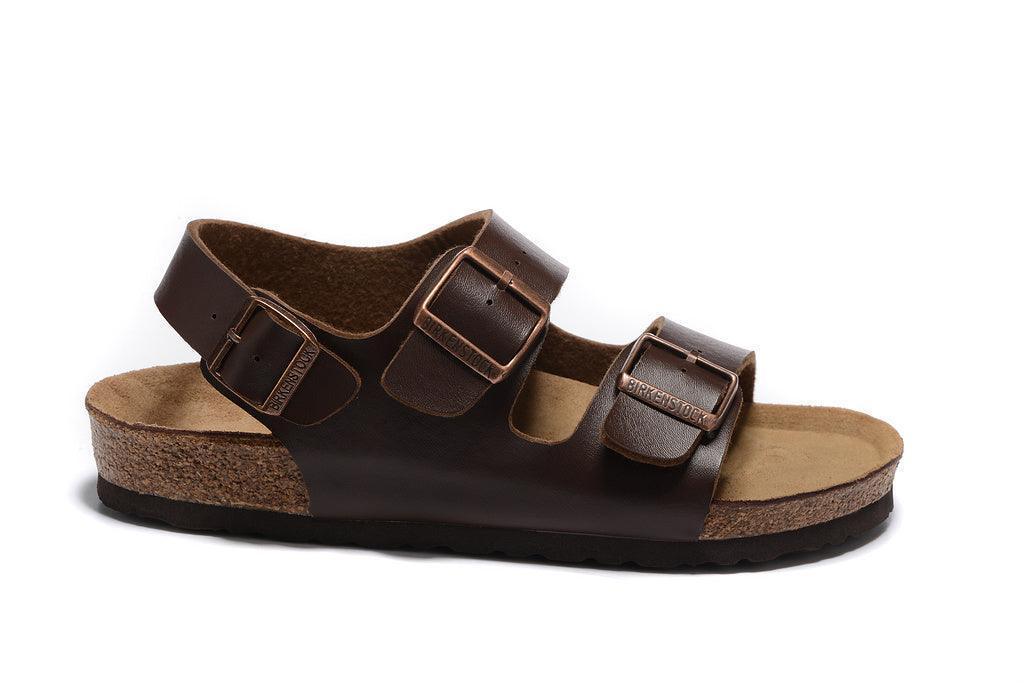 Birkenstock Milano Birko-Flor Sandals 'Dark Brown' - Banlieue91