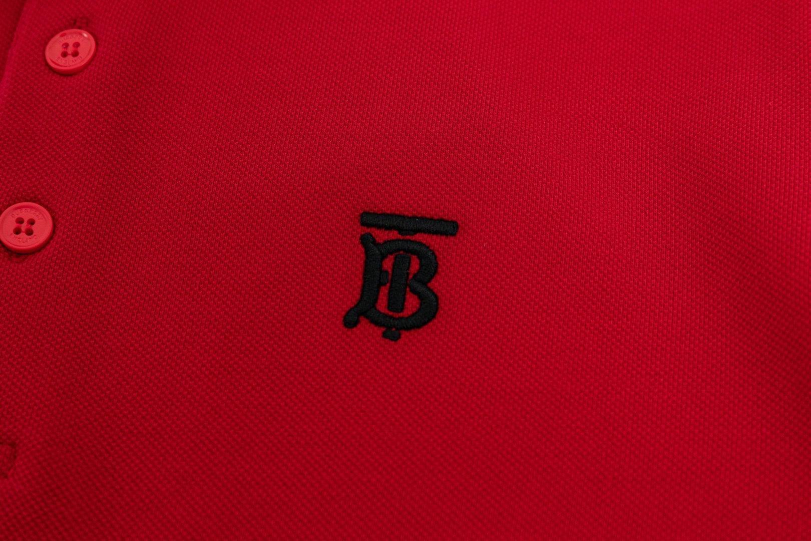 Burberry Red T-Shirt With Collar - Banlieue91