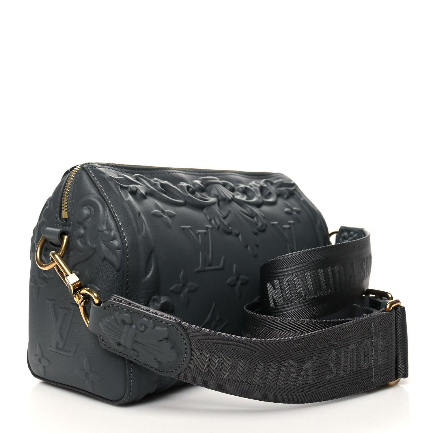 Louis Vuitton Calfskin Debossed Monogram Versailles City Keepall Dark Shadow Grey - Banlieue91
