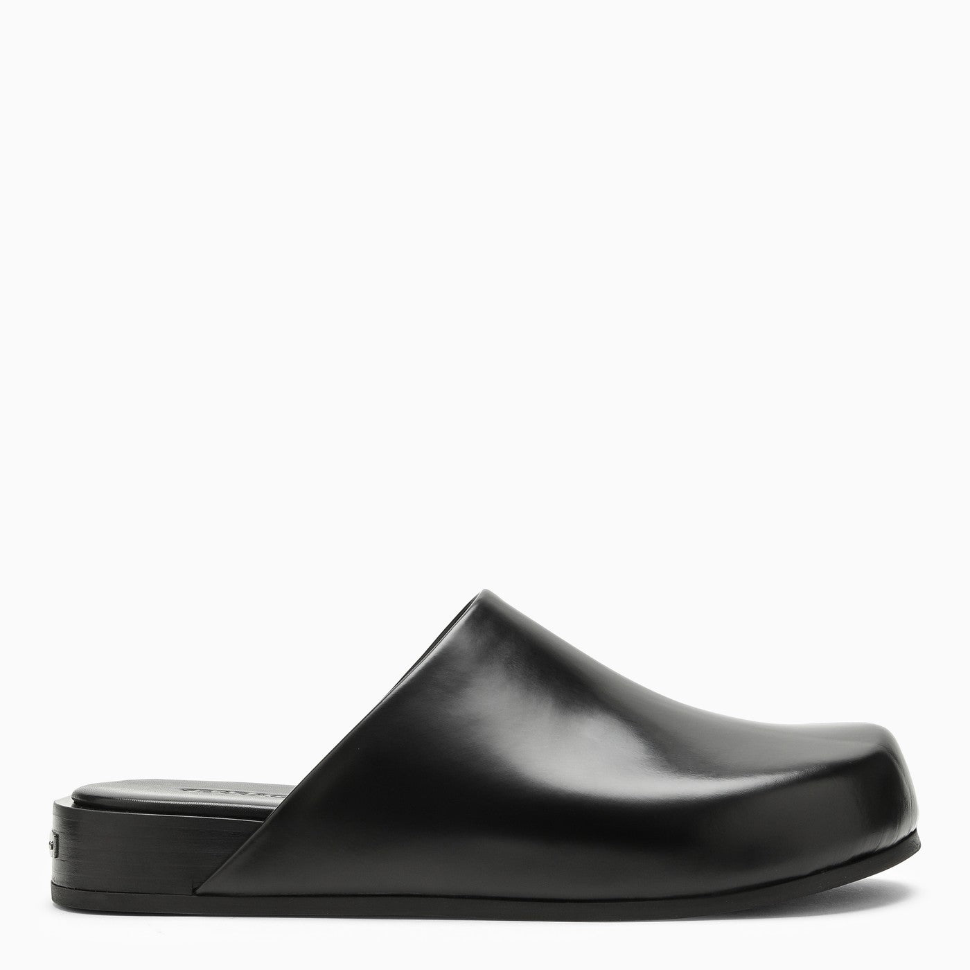 Ferragamo Black Leather Sabot