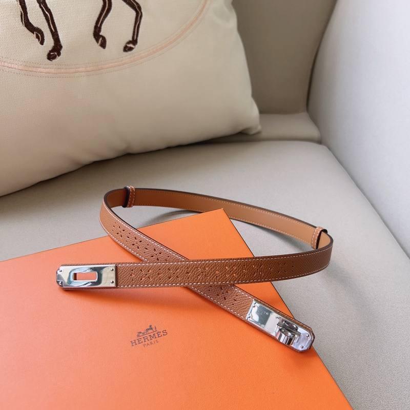 Hermes Men Silver Buckle Belt 'Brown' - Banlieue91