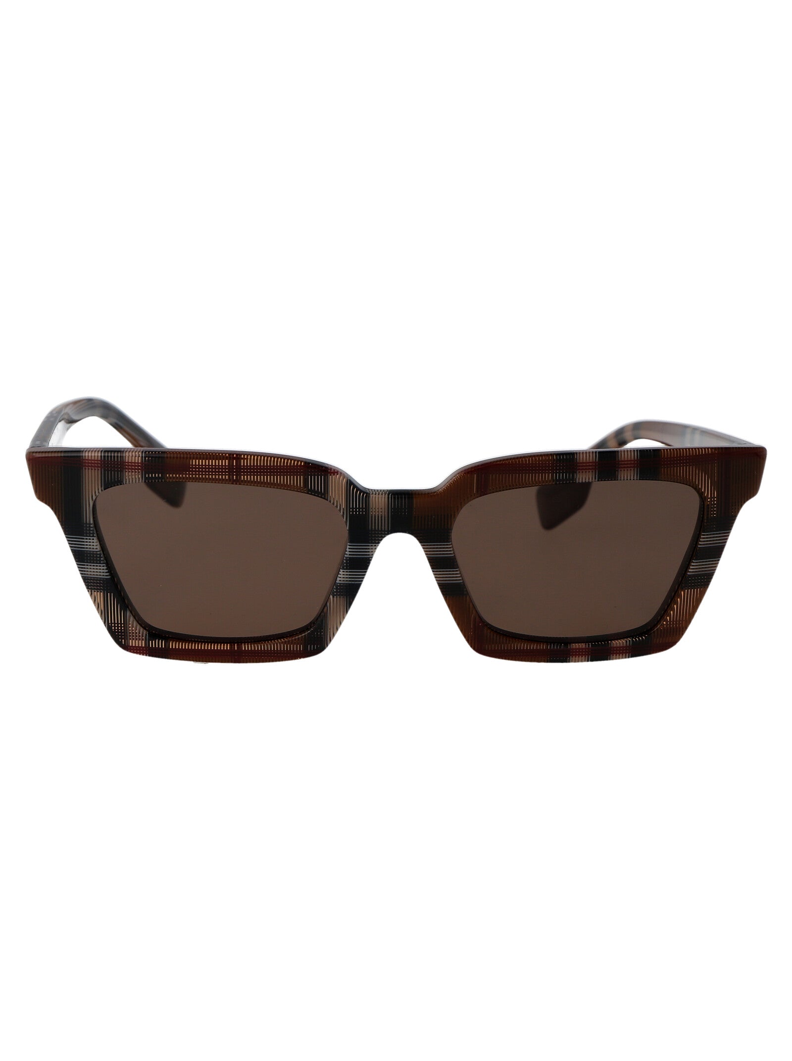 BURBERRY Check Brown Acetate Sunglasses for Women - Banlieue91 -
