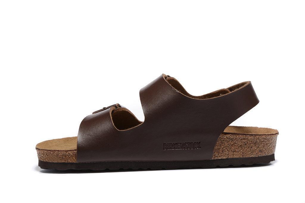 Birkenstock Milano Birko-Flor Sandals 'Dark Brown' - Banlieue91