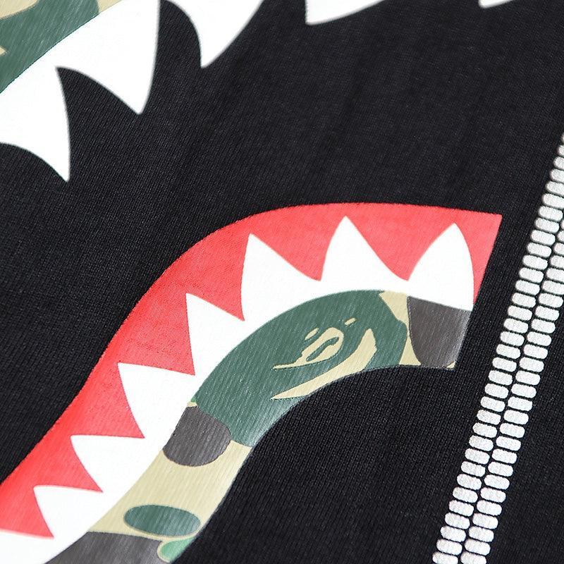 BATHING APE Black T-SHORT SLEEVE TEE 1ST CAMO SHARK TEE - Banlieue91
