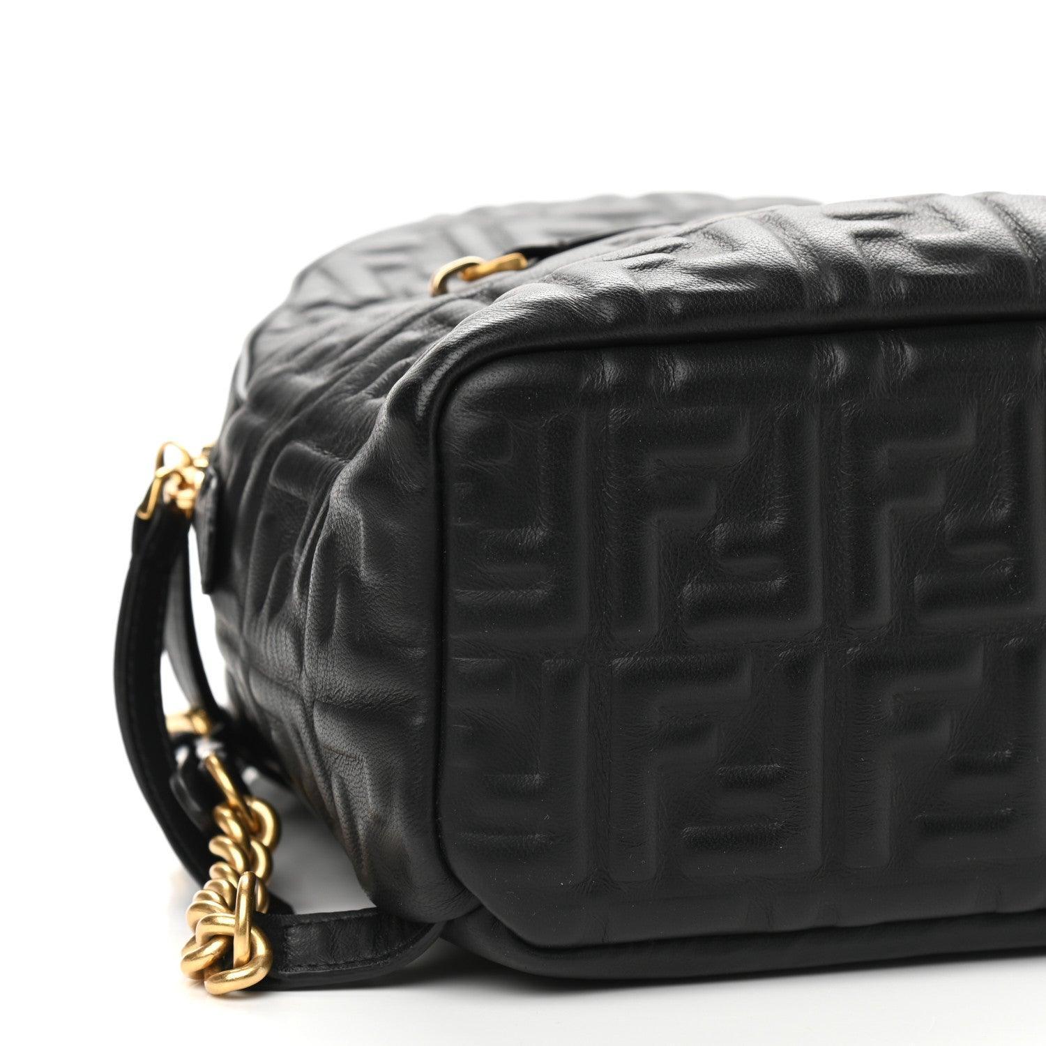 Fendi Nappa FF 1974 Embossed Mini Backpack Black - Banlieue91