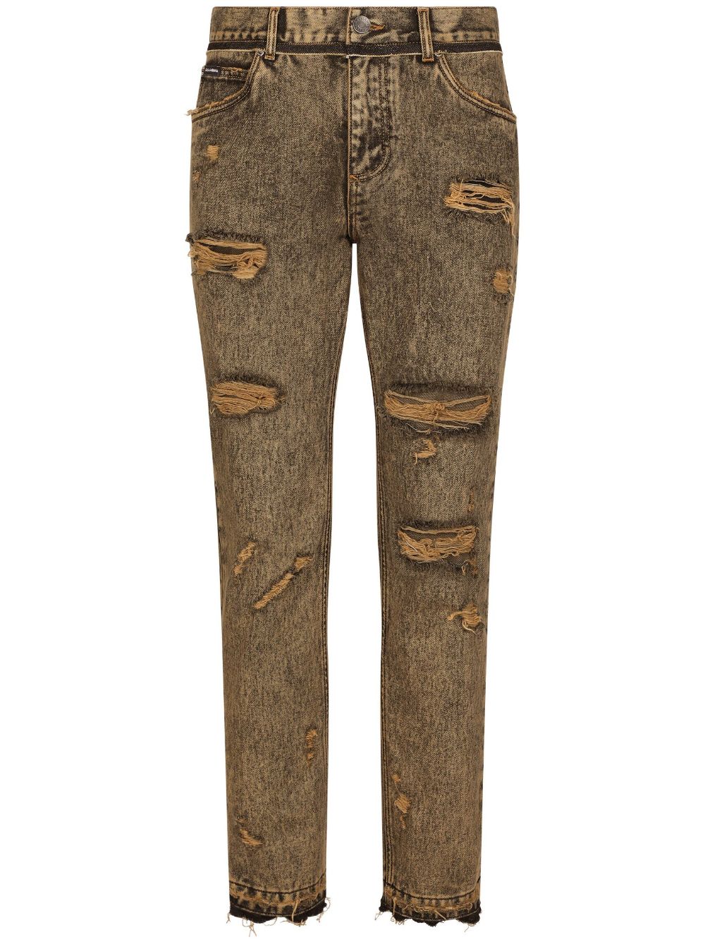 Dolce & Gabbana Ripped Denim Cotton Jeans