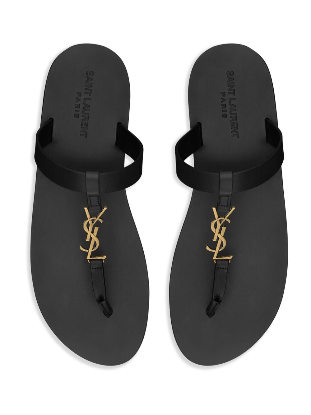Saint Laurent Cassandre Leather Thong Sandals - Banlieue91 -