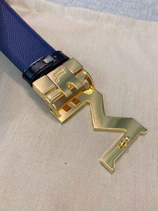 Montblanc M Buckle Reversible Leather Belt 'Black/Blue' - Banlieue91