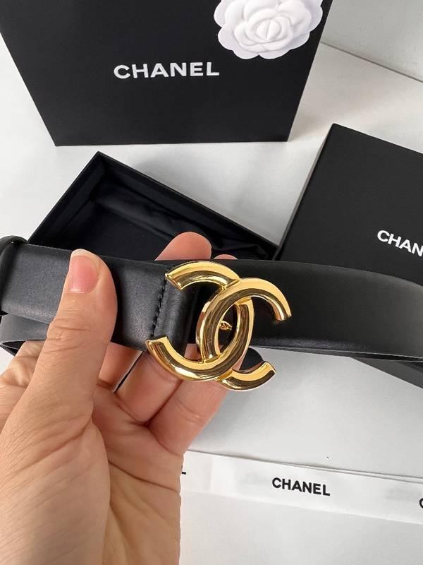 Chanel Leather Women’s Belt 'Black/Gold' - Banlieue91
