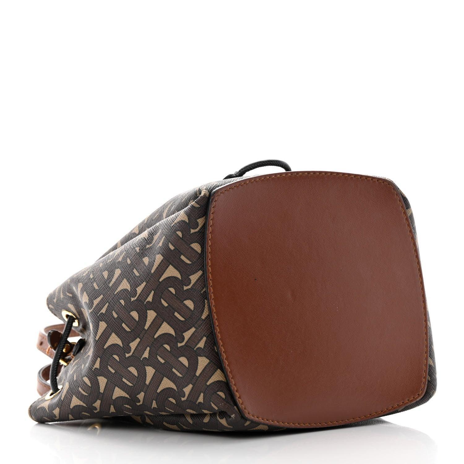 Burberry E-canvas Monogram TB Bucket Bag Bridle - Banlieue91