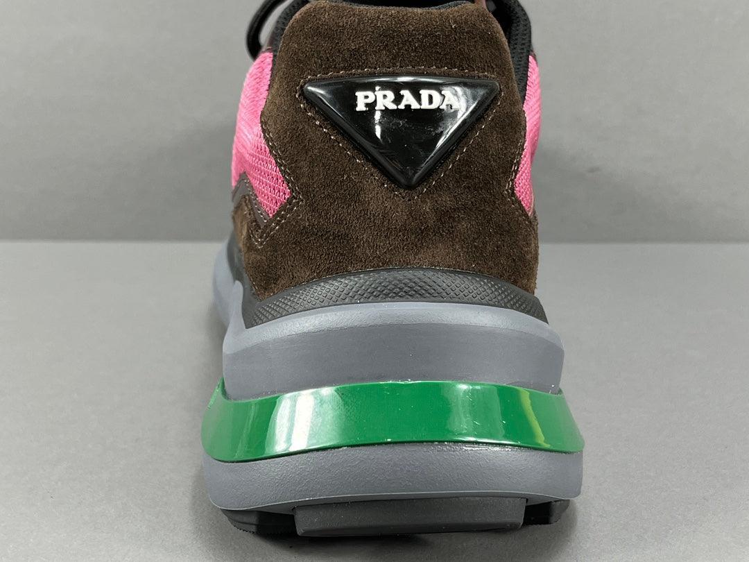 Prada Brushed Leather Bike Fabric Suede Garnet "Peony Pink" - Banlieue91