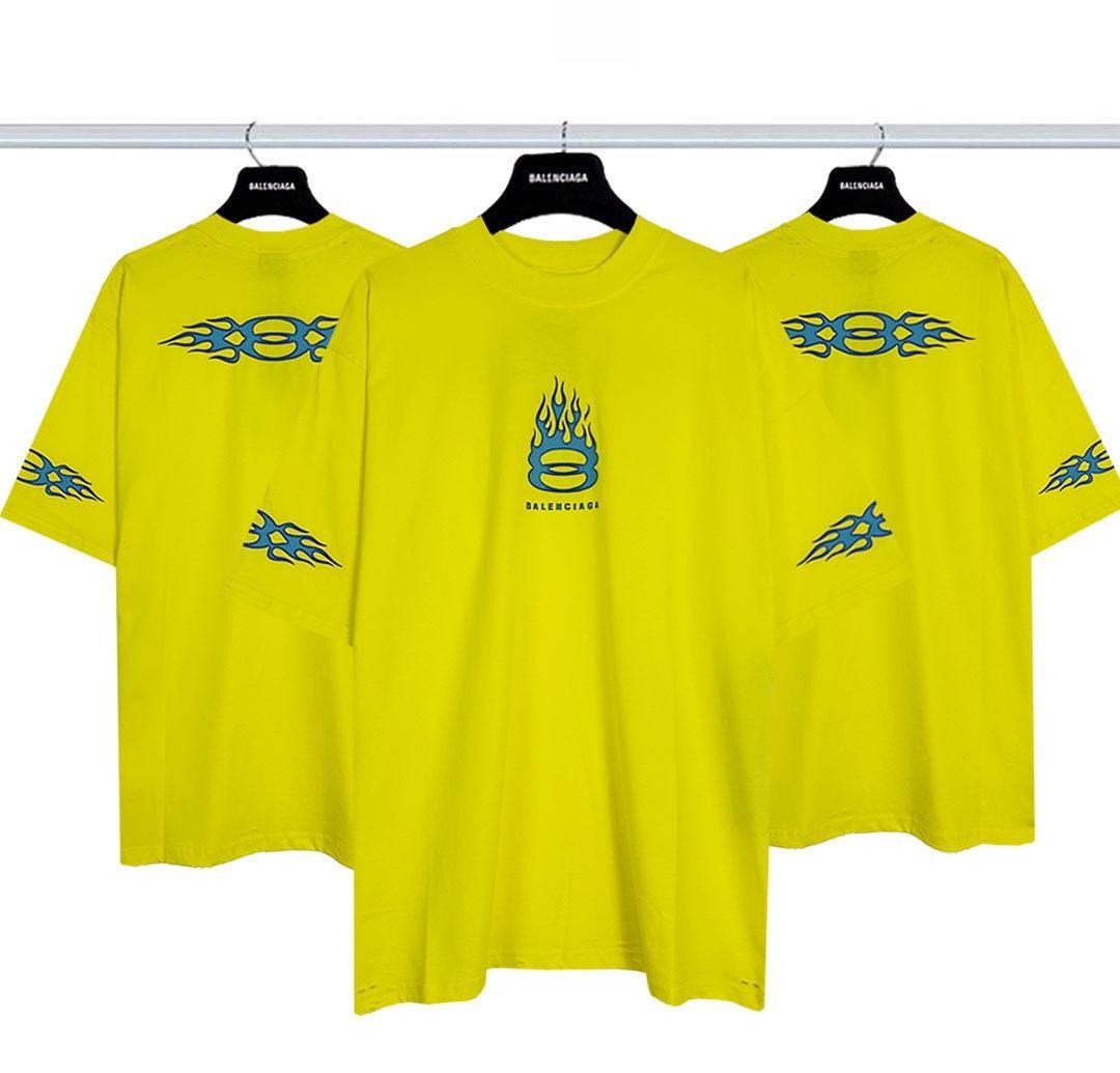 Balenciaga Men's Yellow Burning Unity T-Shirt - Banlieue91