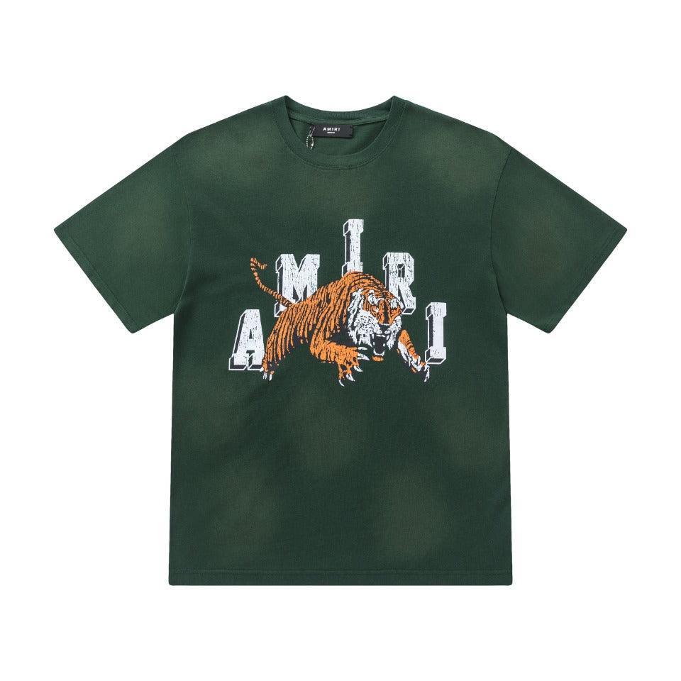Amiri Lion Green T-Shirt Without Collar - Banlieue91
