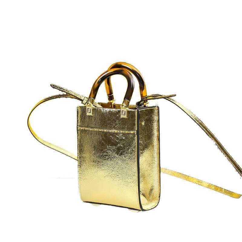 Fendi Vitello King Plexiglass Logo Embossed Mini Fendi Sunshine Shopper Tote - Banlieue91