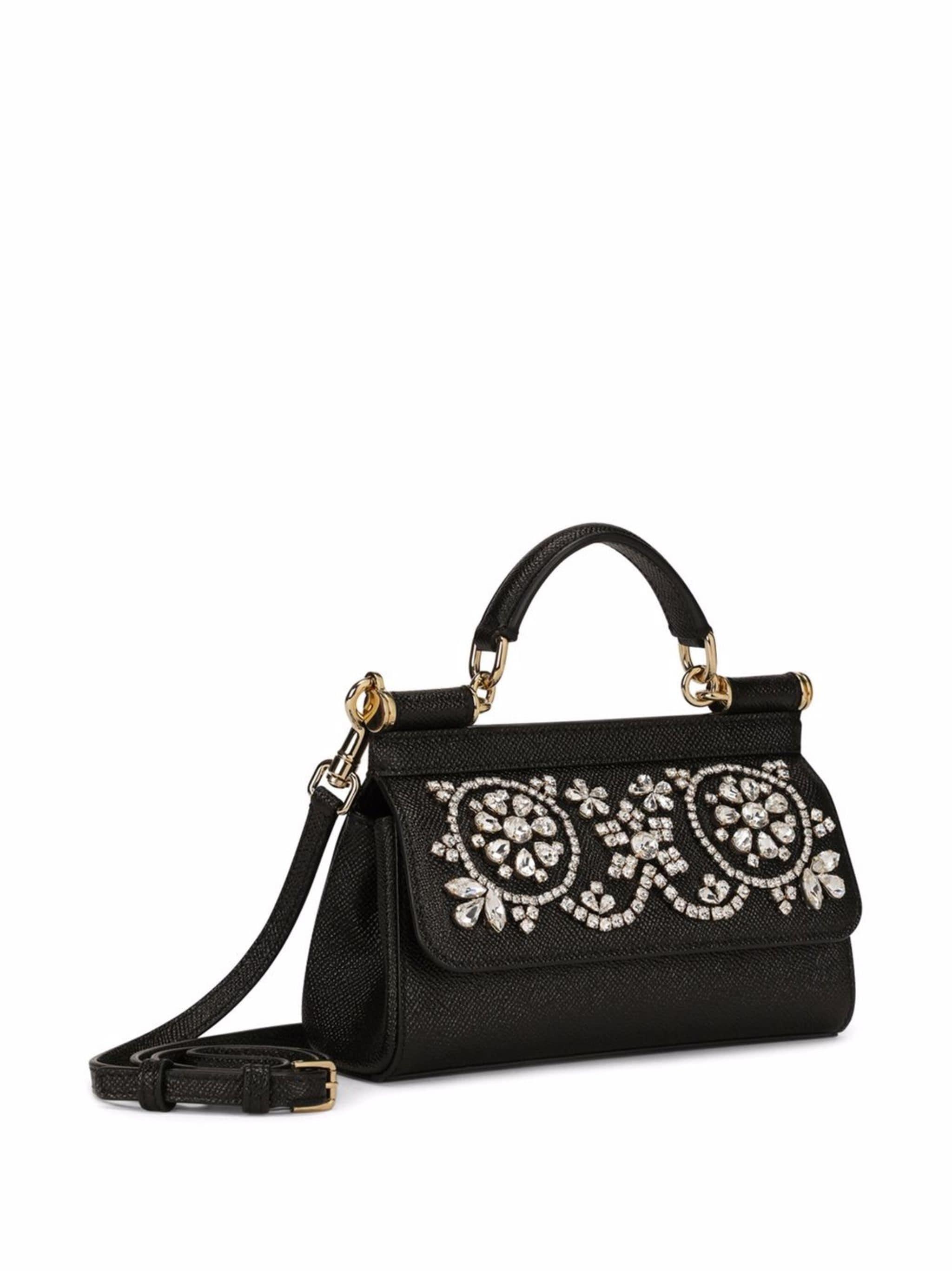 Dolce & Gabbana small Sicily rhinestone-embellished top-handle bag - Banlieue91