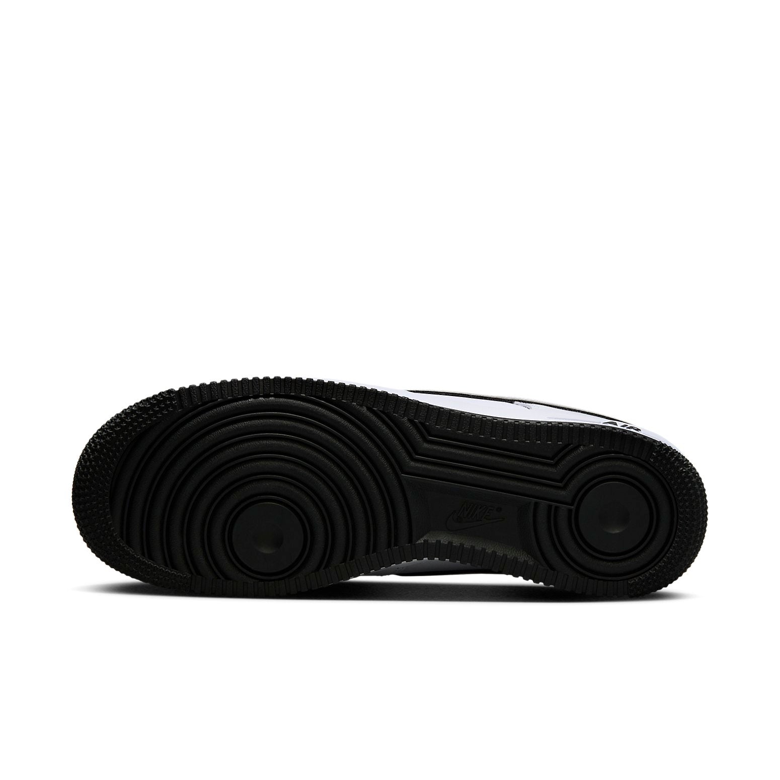 Nike Air Force 1 Low 'White Black' stylish sneaker featuring a smooth white leather upper with black Swoosh outline and accents.