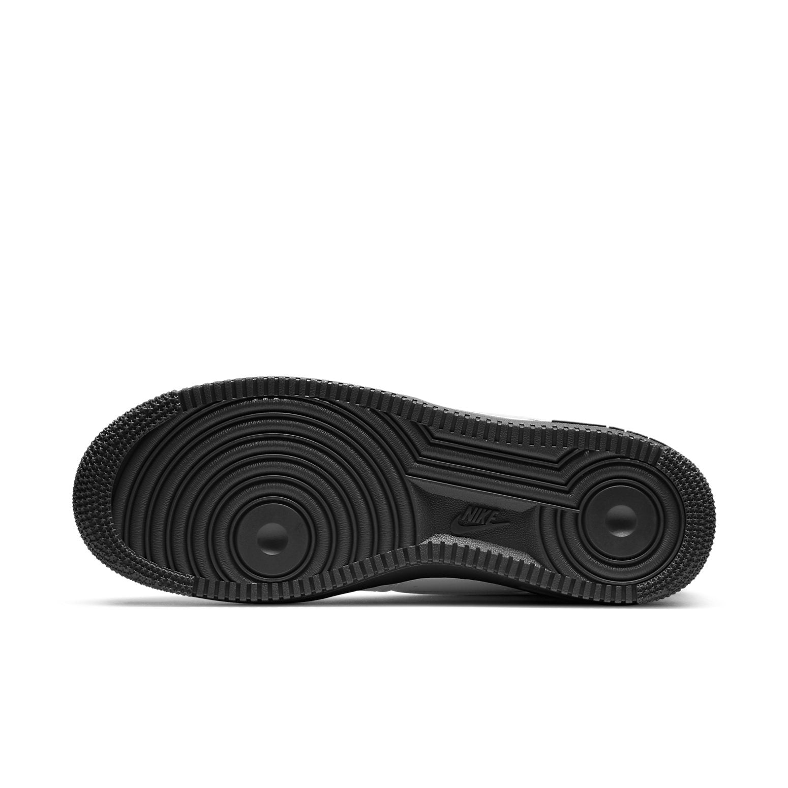 Nike Air Force 1 Low 'White Black Sole' displayed from an angle, emphasizing the sleek silhouette and color contrast.
