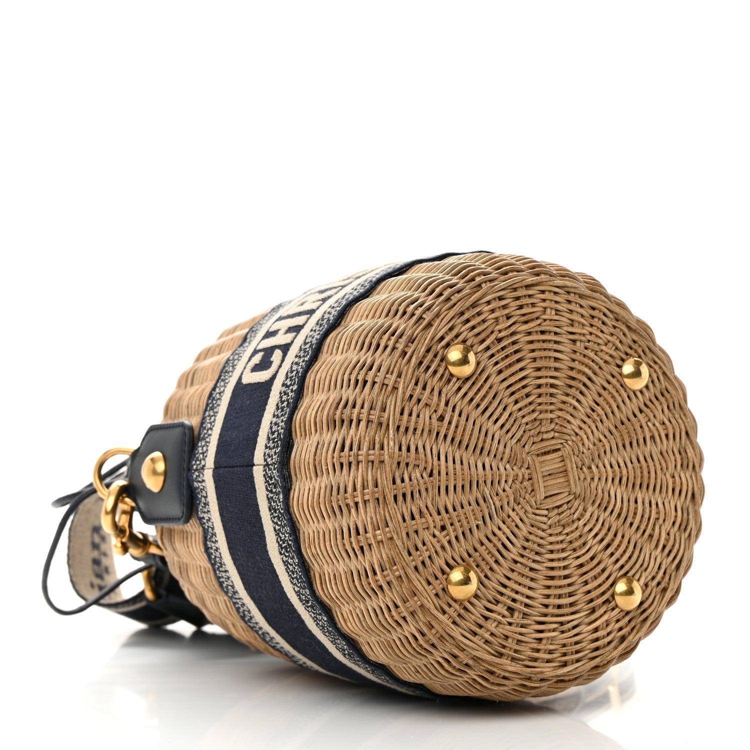 Christian Dior Wicker Oblique Drawstring Bucket Bag - Banlieue91