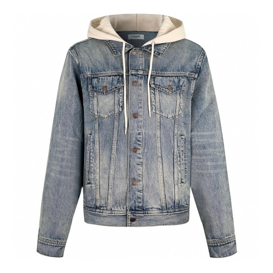 CELINE Washed Grey Denim Jacket – Casual Single-Breasted - Banlieue91 -