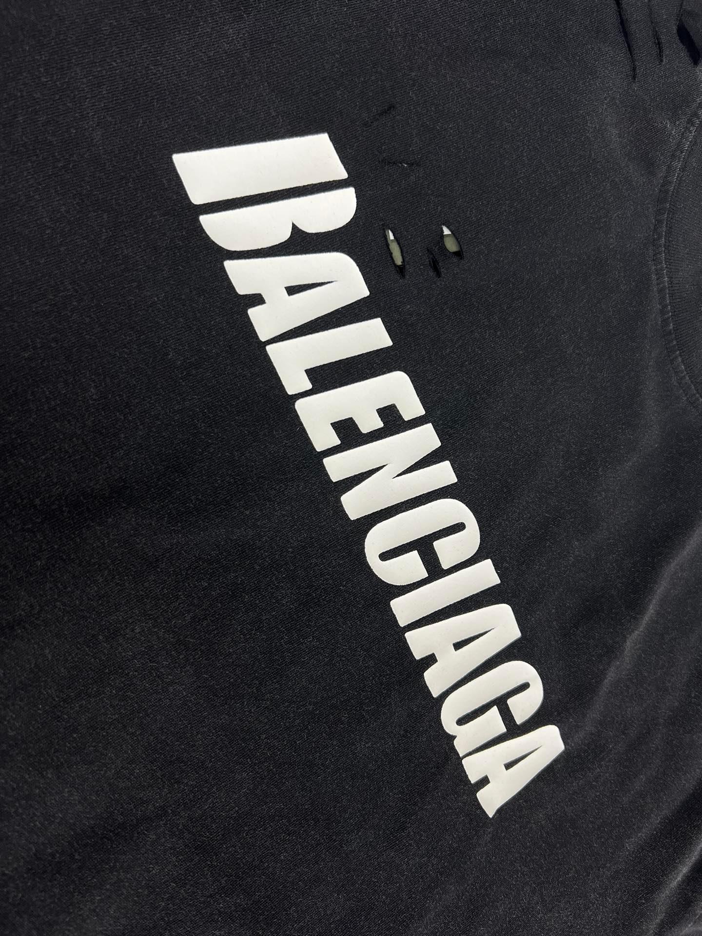 Balenciaga Black T-Shirt Without Collar - Banlieue91