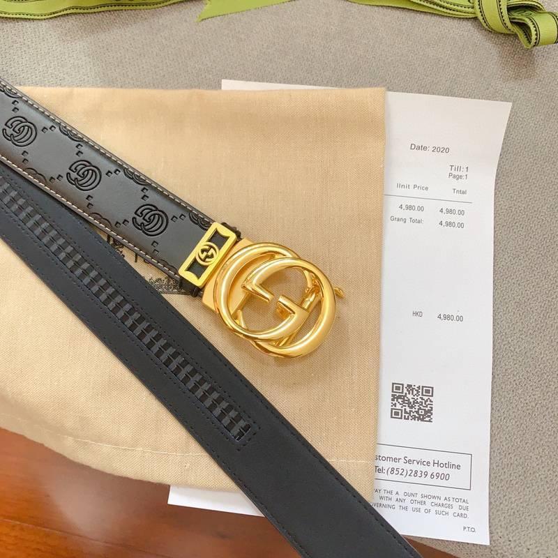 GUCCI Embellished coated-canvas and leather belt 'Black' - Banlieue91