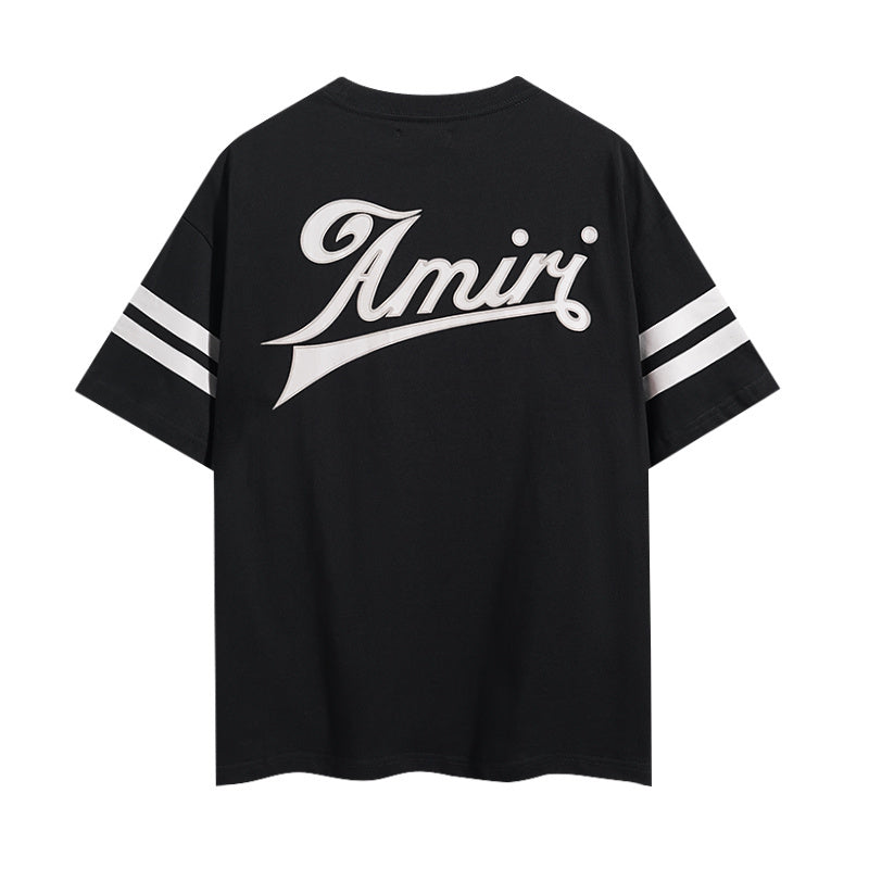 AMIRI MEN'S NEW BRAND BLACK COTTON T-SHIRT