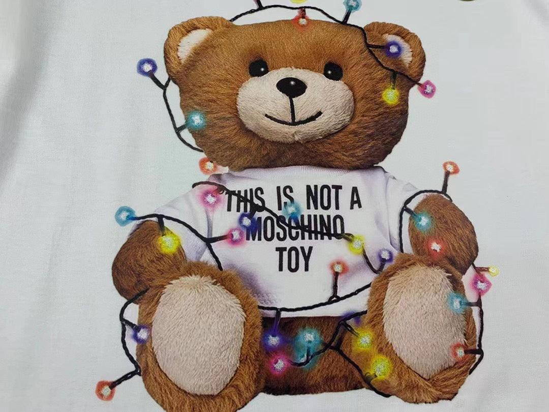 Moschino Christmas Light Teddy Bear T-Shirt Without Collar 'White' - Banlieue91