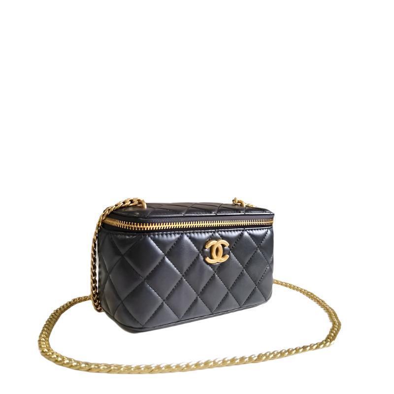 Chanel coco love long vanity case denim Camelia blue SHW - Banlieue91