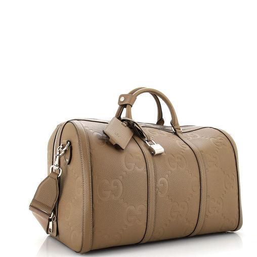 Gucci Duffle Bag Jumbo GG Embossed Leather Small - Banlieue91
