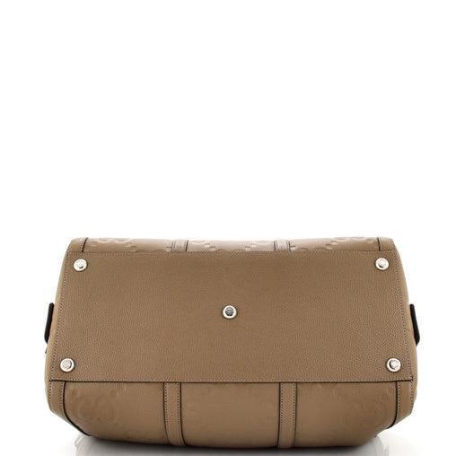 Gucci Duffle Bag Jumbo GG Embossed Leather Small - Banlieue91