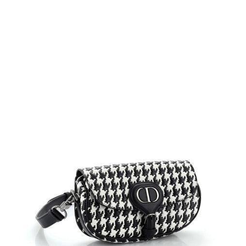 Christian Dior Bobby Flap Bag Houndstooth Embossed Calfskin East West - Banlieue91