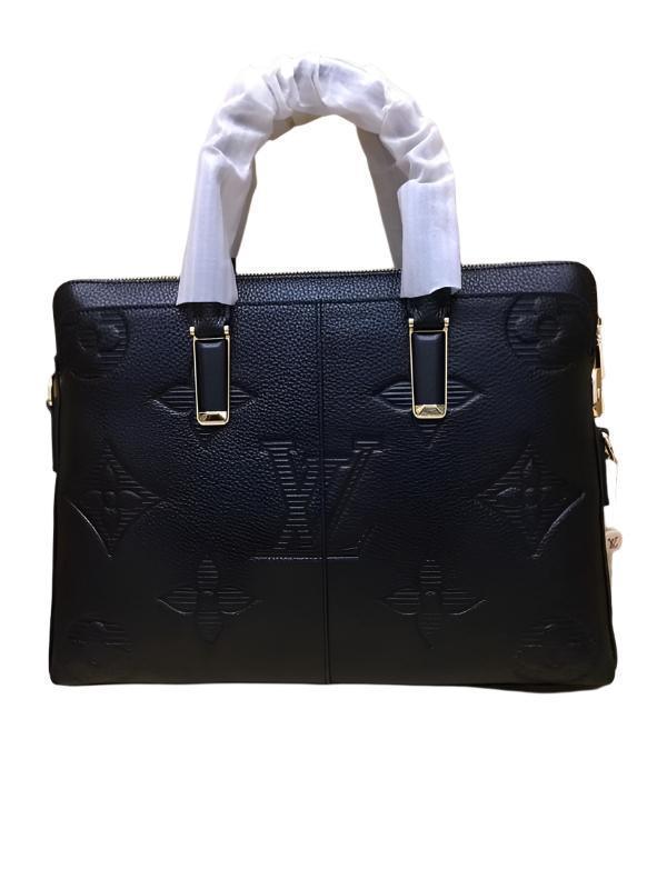 Louis Vuitton Black Monogram Giant Empreinte Leather Onthego MM Men Bag - Banlieue91