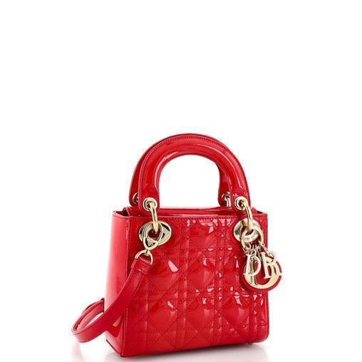 Christian Dior Lady Dior Bag Cannage Quilt Patent Mini - Banlieue91