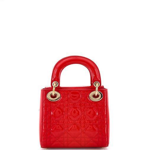 Christian Dior Lady Dior Bag Cannage Quilt Patent Mini - Banlieue91