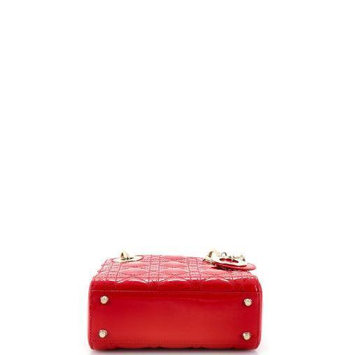 Christian Dior Lady Dior Bag Cannage Quilt Patent Mini - Banlieue91