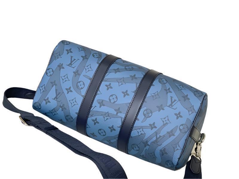 Louis Vuitton Speedy Bandoulière 35 Blue Canvas Handbag - Banlieue91