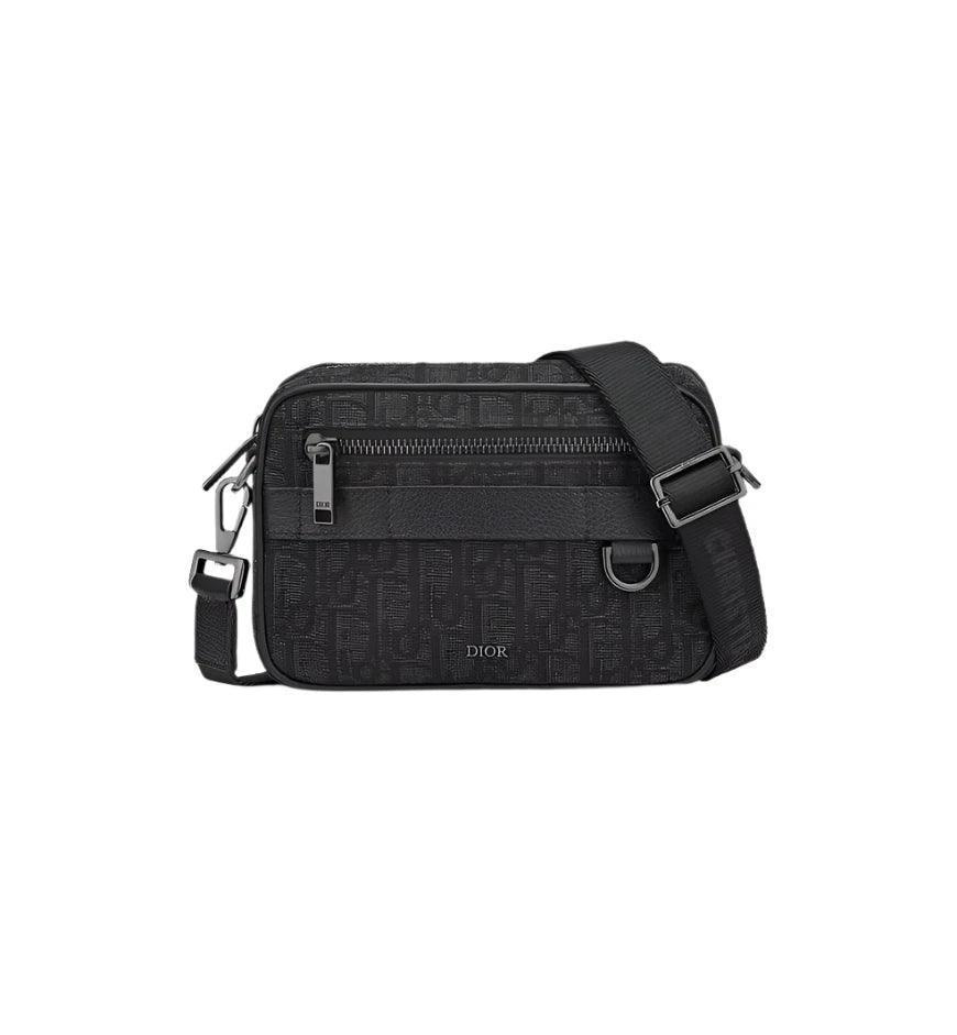 Mini Safari Bag with Strap Black Dior Oblique Jacquard - Banlieue91