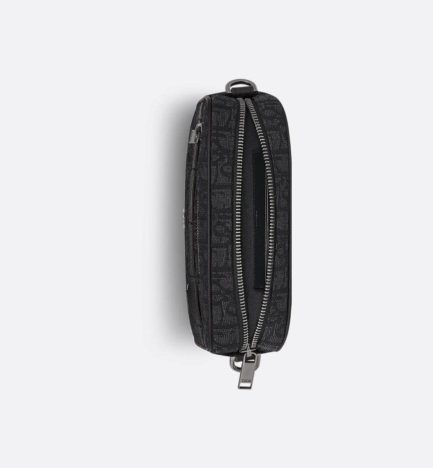 Mini Safari Bag with Strap Black Dior Oblique Jacquard - Banlieue91