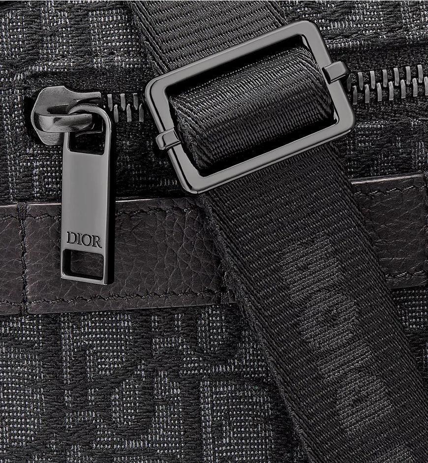 Mini Safari Bag with Strap Black Dior Oblique Jacquard - Banlieue91