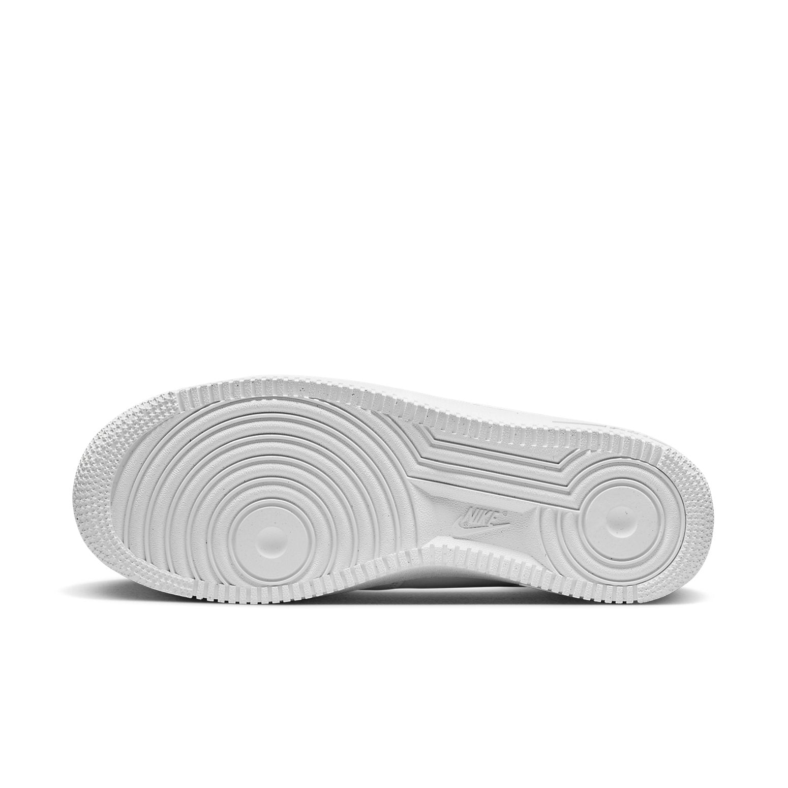 Nike Air Force 1 Low '07 Spray Paint Swoosh White Black Grey featuring the white foam midsole and iconic outsole from a side angle.