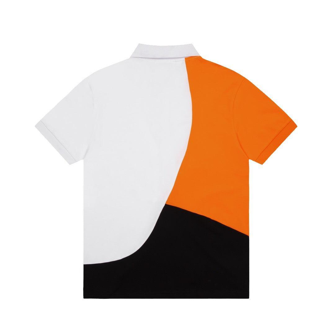 Lacoste T-Shirt with Collar 'Orange-White-Black' - Banlieue91