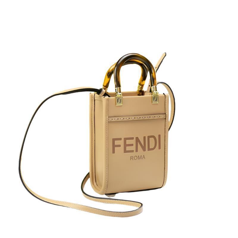 Fendi Vitello King Plexiglass Logo Embossed Mini Fendi Sunshine Shopper Tote - Banlieue91