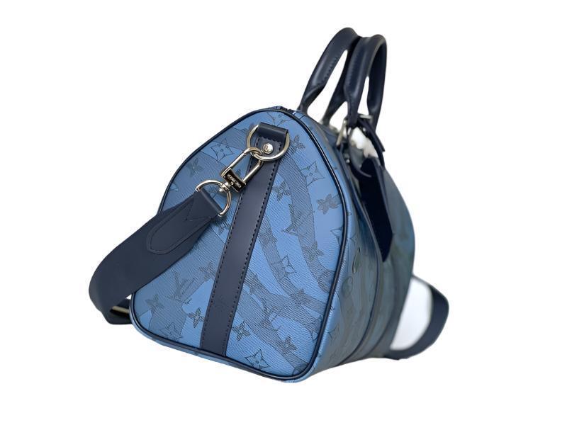 Louis Vuitton Speedy Bandoulière 35 Blue Canvas Handbag - Banlieue91