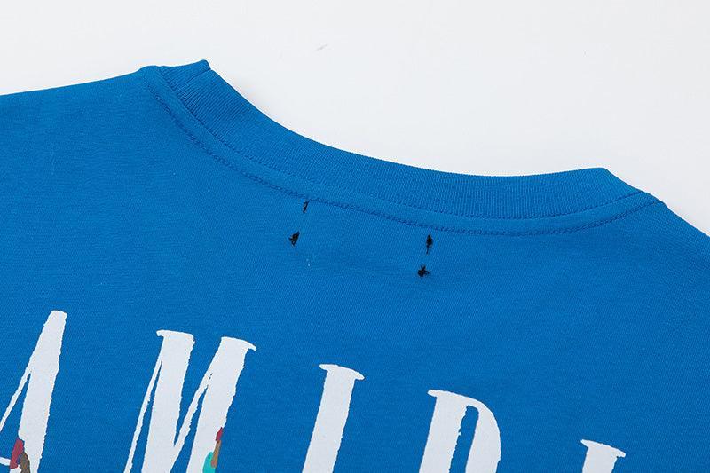 Amiri Blue T-Shirt Without Collar - Banlieue91