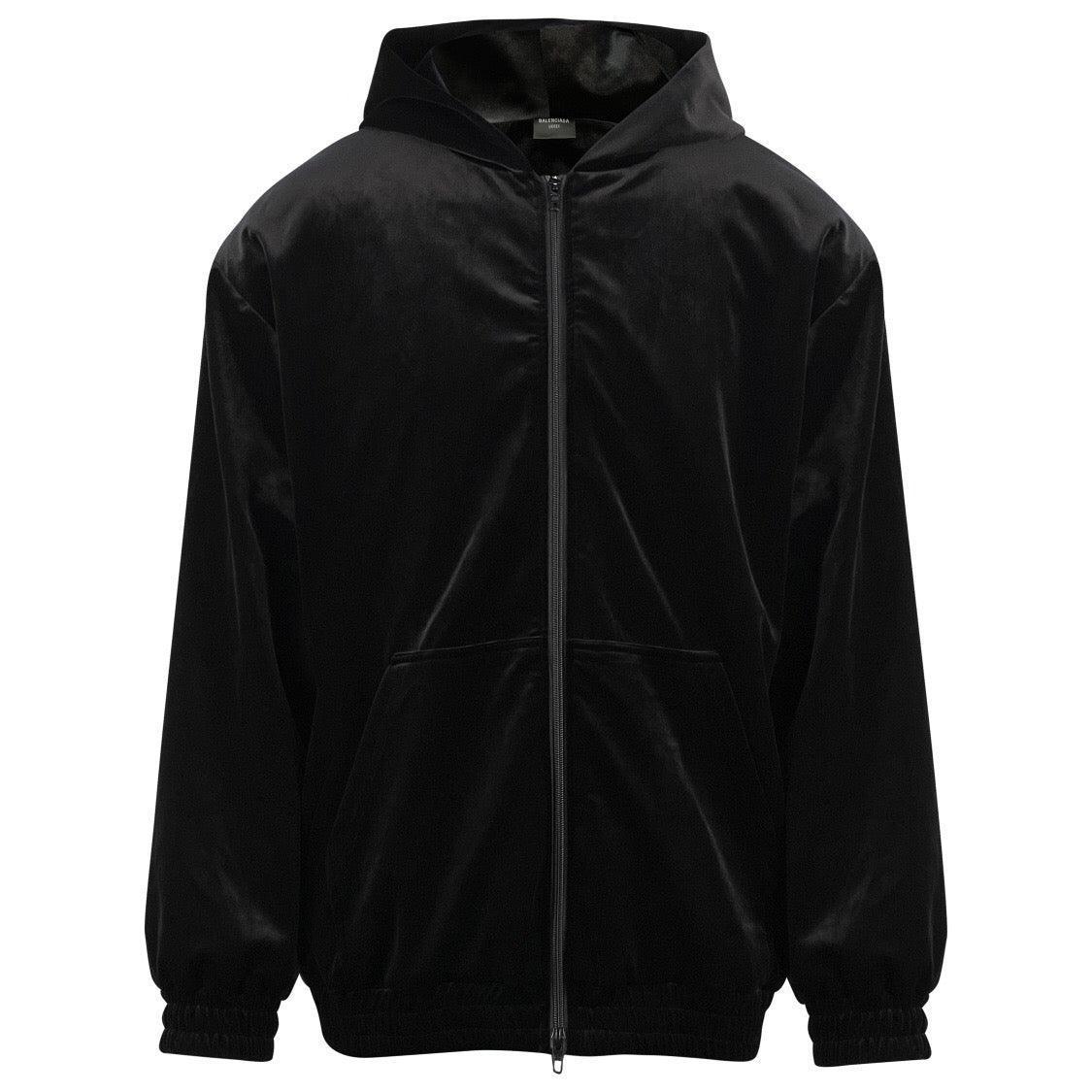 Balenciaga rhinestone-logo zipped hoodie - Banlieue91